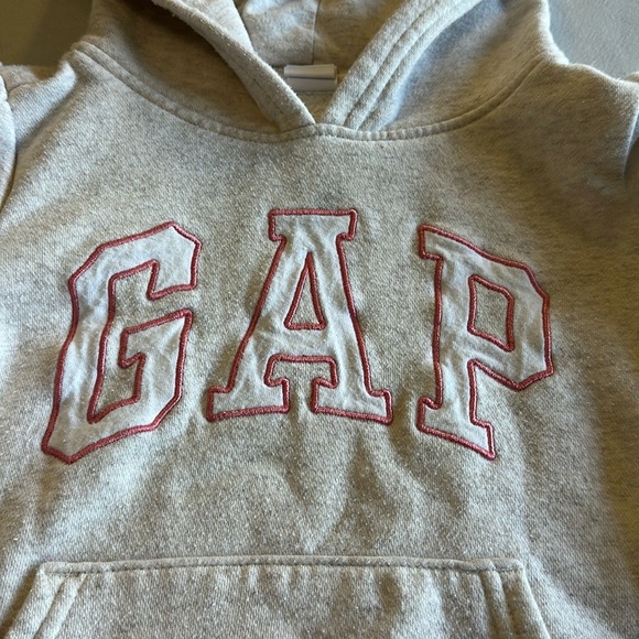 GAP Kids - Light Gray Hoodie with Pink Logo - Picture 2 of 3